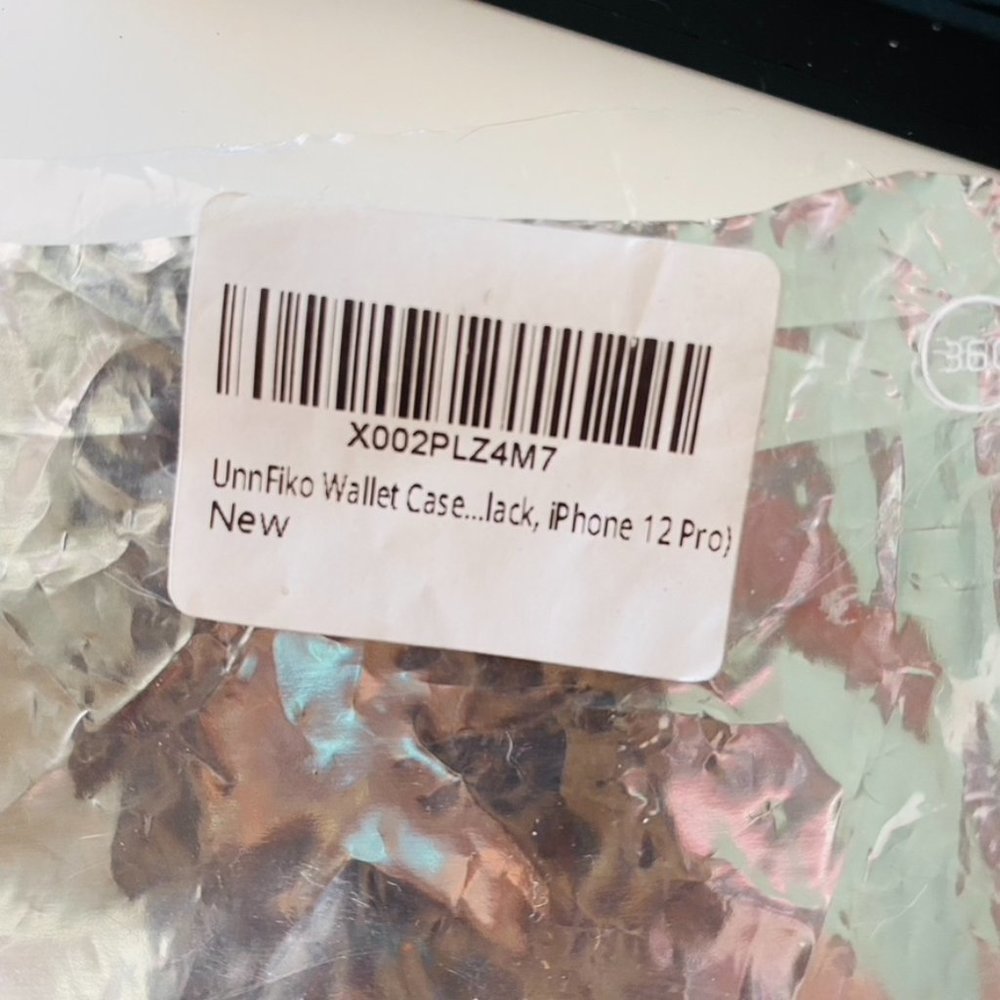 UnnFiko Wallet Case black shock proof rubber clutch iphone 12 Pro Case - Picture 3 of 5